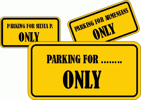 Aufkleber - PARKING FOR ... ONLY
