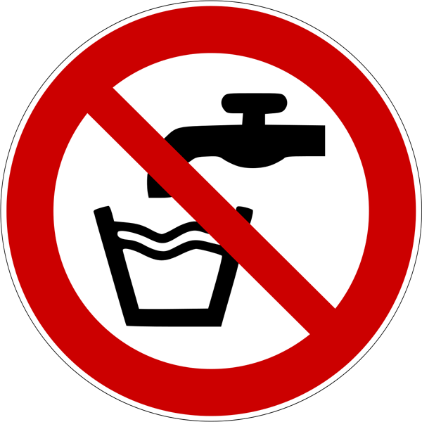Verbotszeichenaufkleber .005- Kein Trinkwasser