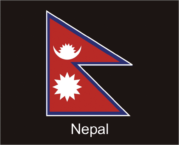 Nepal | Aufkleber mit schwarzem Design 