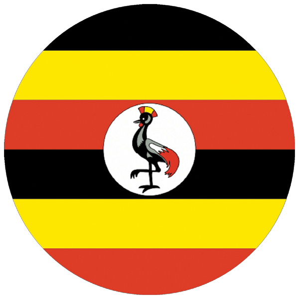 Uganda | rund geschnittener Aufkleber