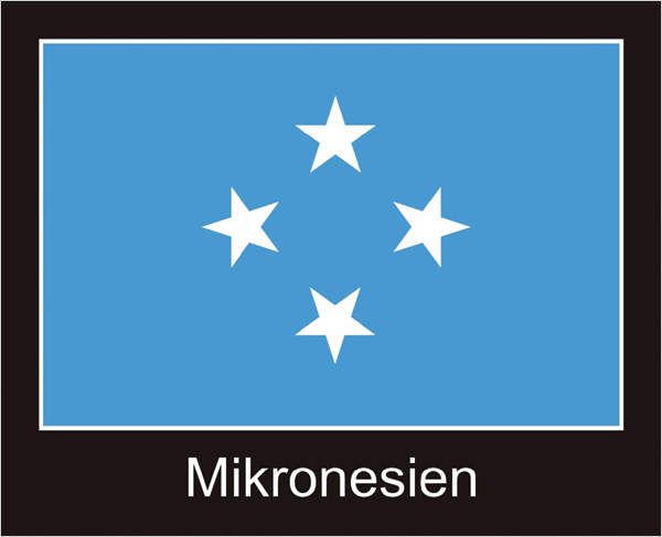 Flagge | Mikronesien -schwarzes Design