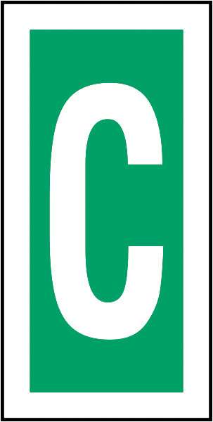 Rettungszeichenaufkleber .069- Buchstabe C (alt)
