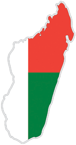 Madagaskar | Auf Contour geschnittene Flagge