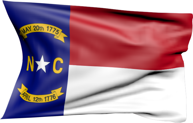 North Carolina | wehende Flagge von North Carolina als Aufkleber