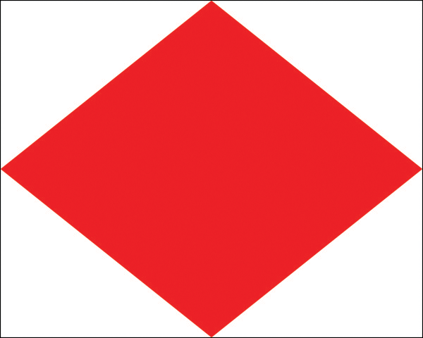 Flag alphabet as a sticker - here: Foxtrot