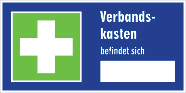Gebotszeichenaufkleber alt .106- Verbandskasten befindet sich (alt)