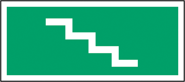 Rettungszeichenaufkleber .143-  Nottreppe (alt)