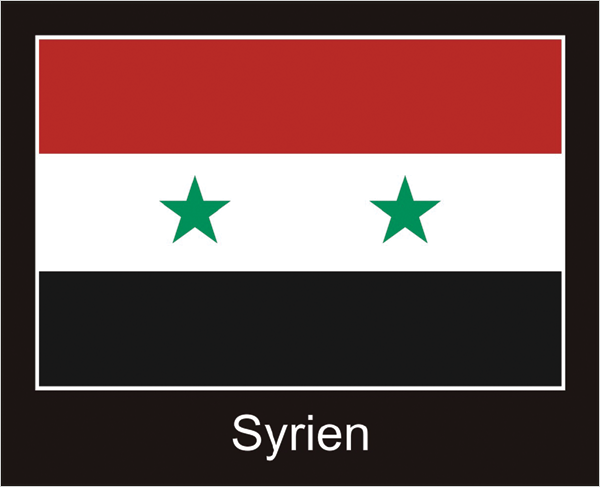 Flagge  Syrien -schwarzes Design