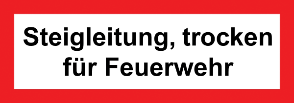 Feuerwehr Aufkleber - Steigleitung trocken