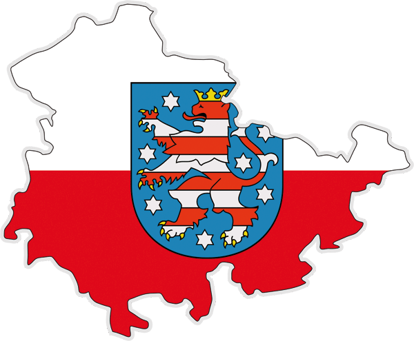 Thüringen | auf Contour geschnittene Flagge