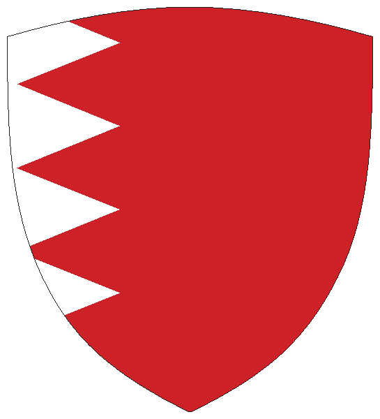 Bahrain | Flagge -wappenförmig