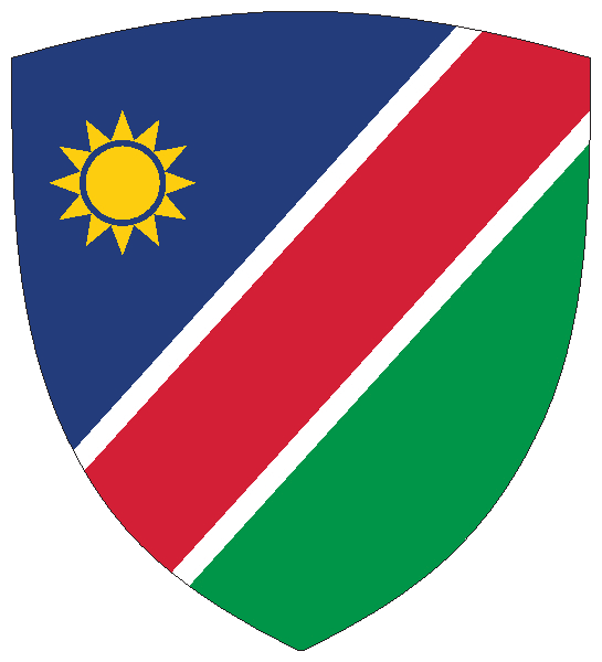 Namibia | Flagge -wappenförmig