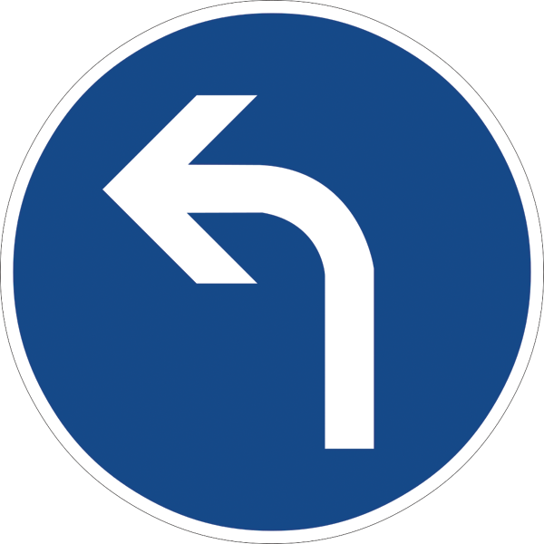 Verkehrszeichen 209.10 - Vorgeschriebene Fahrtrichtung - links