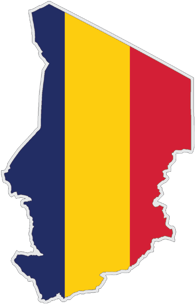 Tschad | Auf Contour geschnittene Flagge