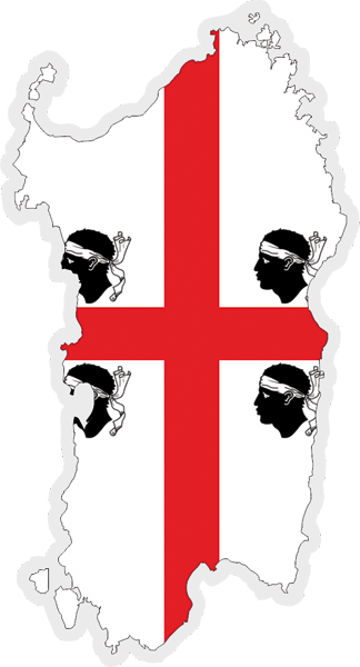 Sardinien | Auf Contour geschnittene Flagge