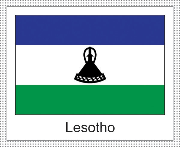 Lesotho | Aufkleber mit weissem Design