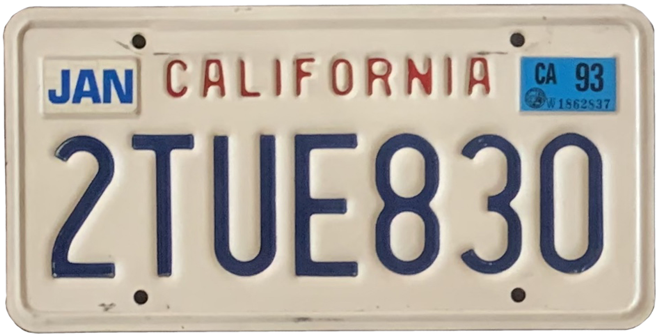 USA-Kennzeichen license plate, California.2 als Aufkleber, 4