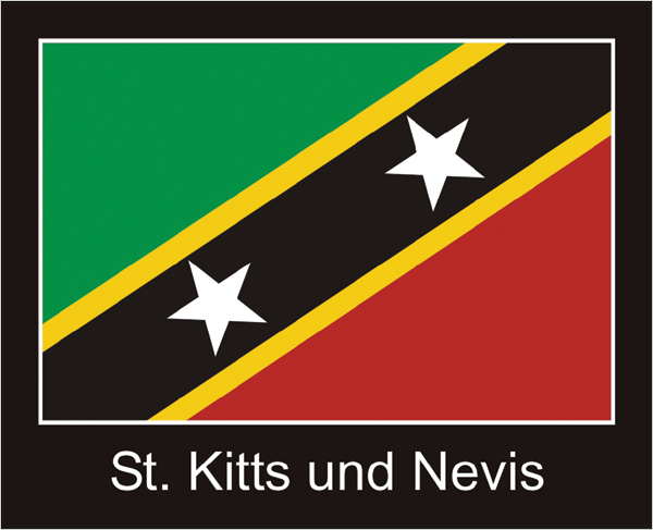 Flagge | St. Kitts und Nevis -schwarzes Design