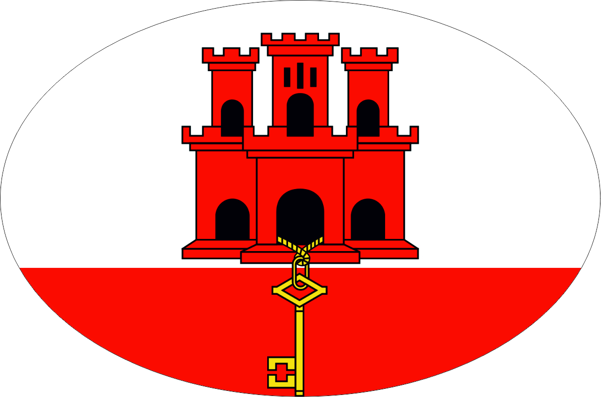 Gibraltar | Aufkleber in ovaler Form