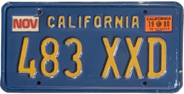 US USA California Kennzeichen License Plate Number Plate Jahres Aufkleber 1968 