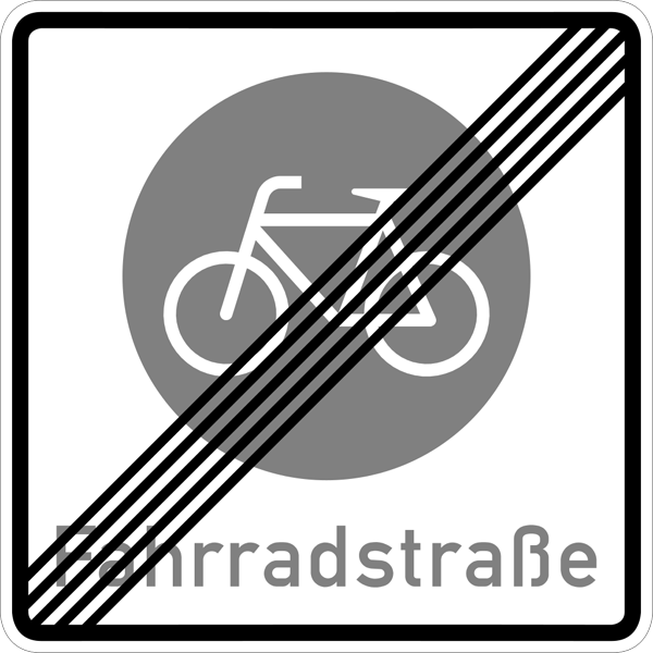 Verkehrszeichen 244.2 - Ende einer Fahrradstraße