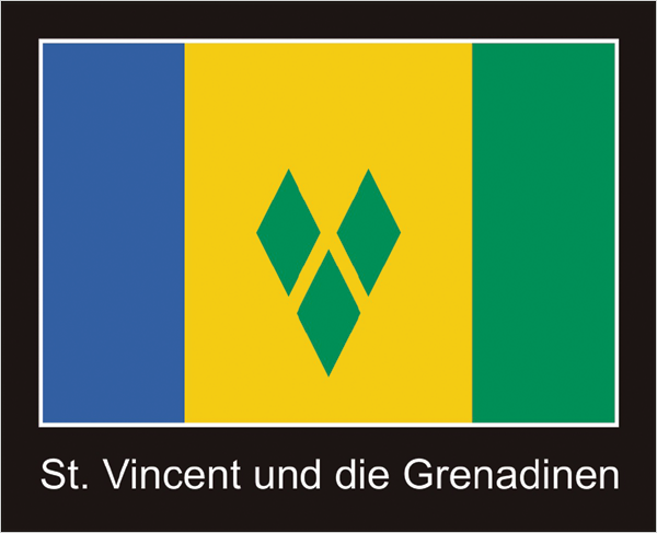 St. Vincent und die Grenadinen | Aufkleber mit schwarzem Design 