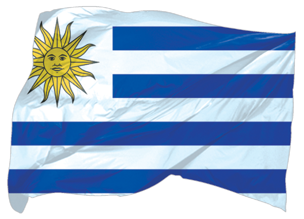 Uruguay | wehende Flagge als Aufkleber