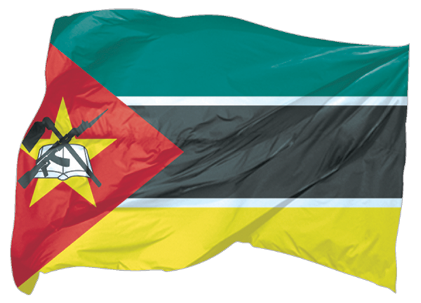 Mosambik | wehende Flagge als Aufkleber