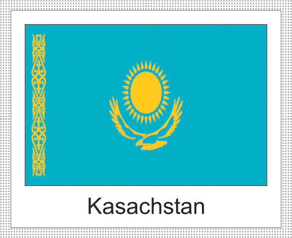Kasachstan | Aufkleber mit weissem Design