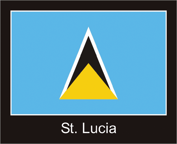 St. Lucia | Aufkleber mit schwarzem Design 