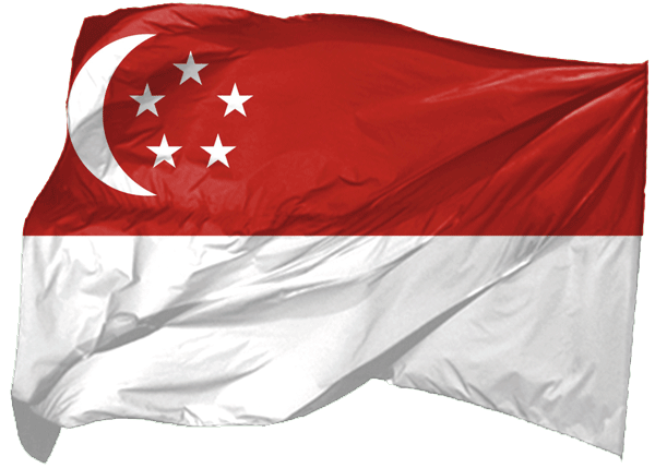 Singapur | wehende Flagge als Aufkleber