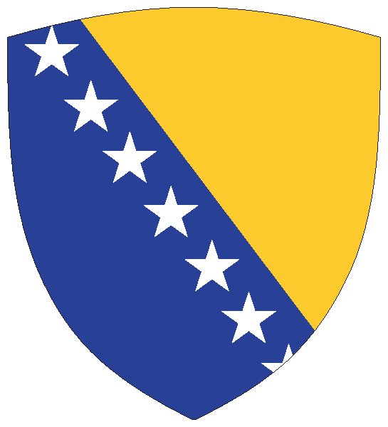 Flagge Bosnien und Herzegowina (wappenförmig)