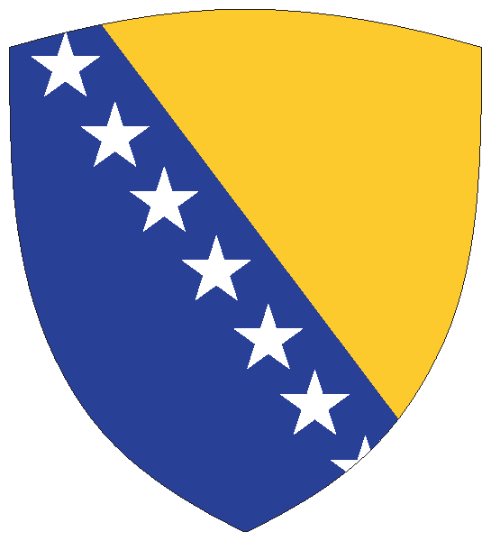Bosnien und Herzegowina | Flagge -wappenförmig