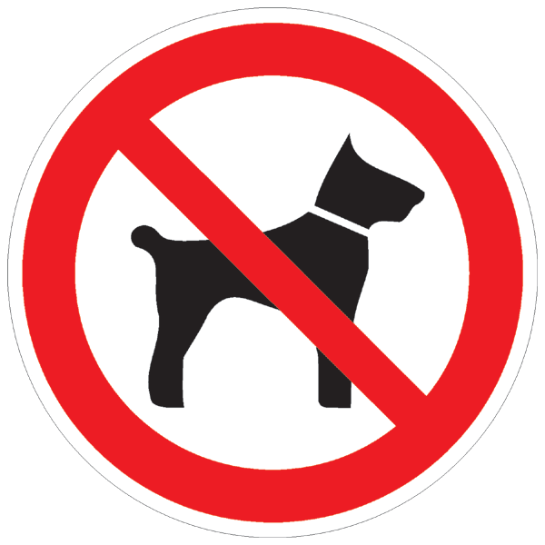 Verbotszeichenaufkleber alt .015- Mitführen von Hunden verboten  (alt)