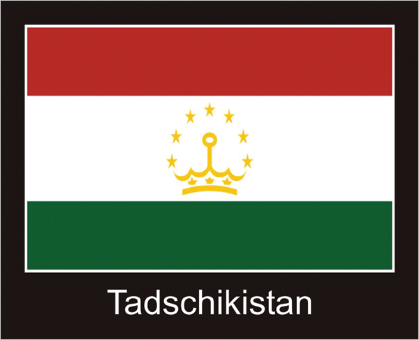 Flagge | Tadschikistan -schwarzes Design
