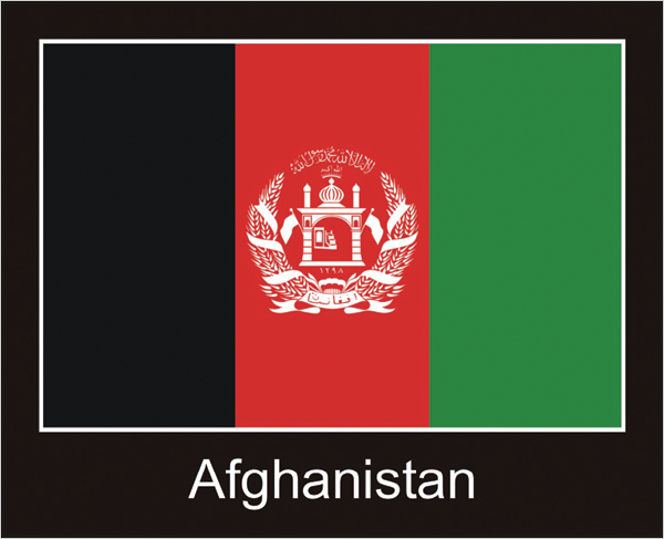 Afghanistan | Sticker with black design 