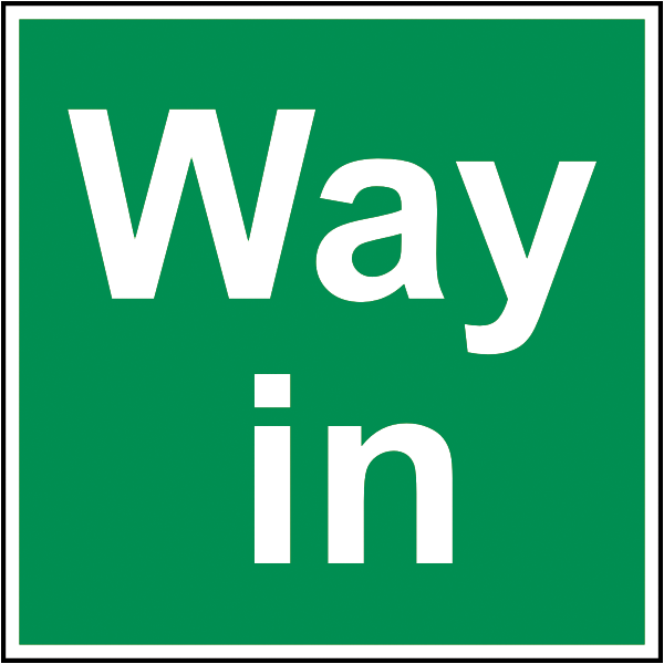 Rettungszeichenaufkleber .014- Way in (alt)