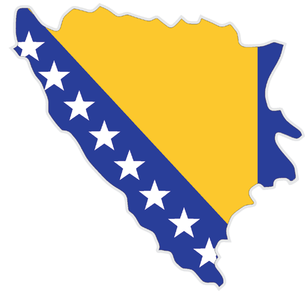 Auf Contour geschnittene Flagge | Bosnien Herzegowina