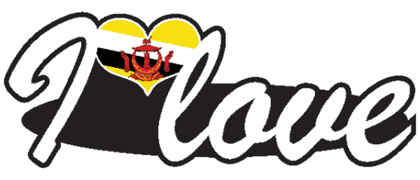 Aufkleber- I love Brunei Darussalam