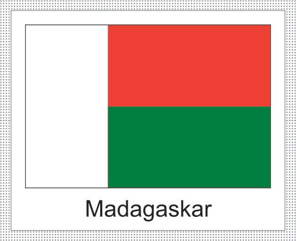 Madagaskar | Aufkleber mit weissem Design