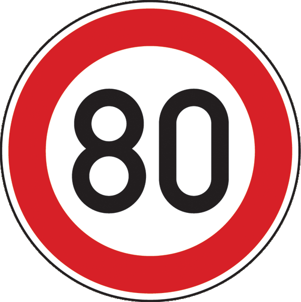 Traffic sign 274.80 - Maximum speed limit 80 km/h