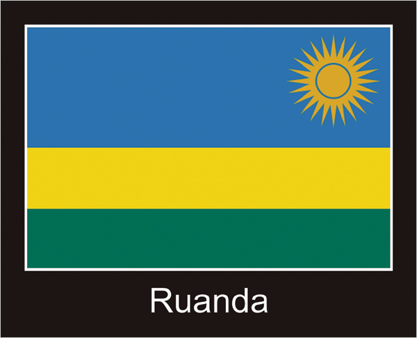 Ruanda | Aufkleber mit schwarzem Design 
