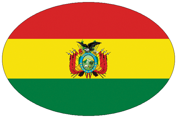 Aufkleber Bolivien mit Wappen (oval)