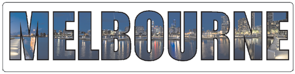 Melbourne | Aufkleber- (weiss)