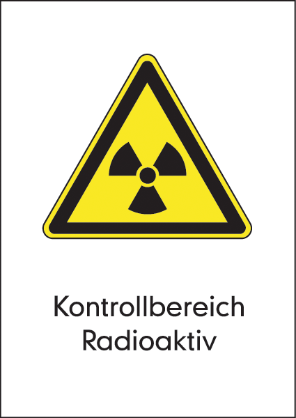 Warnzeichenaufkleber Strahlenschutz .008- Kontrollbereich Radioaktiv (alt)