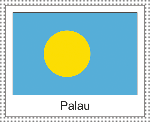 Palau | Aufkleber mit weissem Design