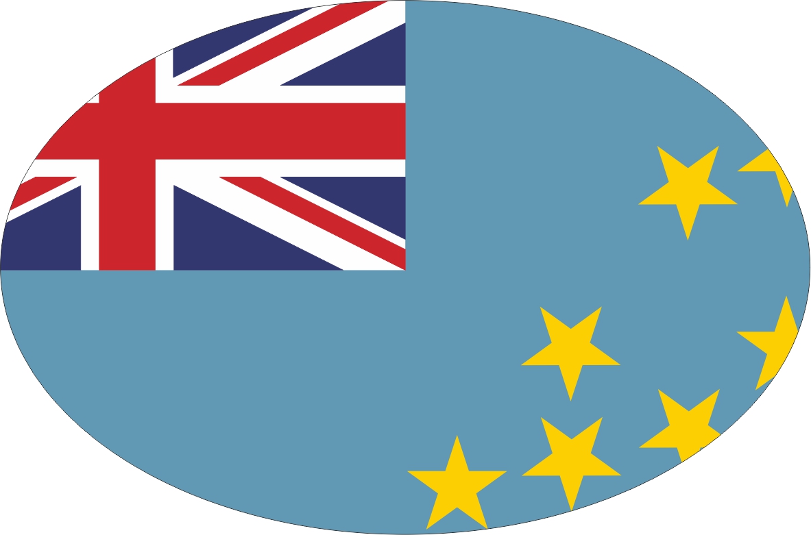 Tuvalu | Aufkleber in ovaler Form 