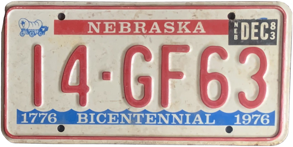 USA-Kennzeichen als Aufkleber | Nebraska.4