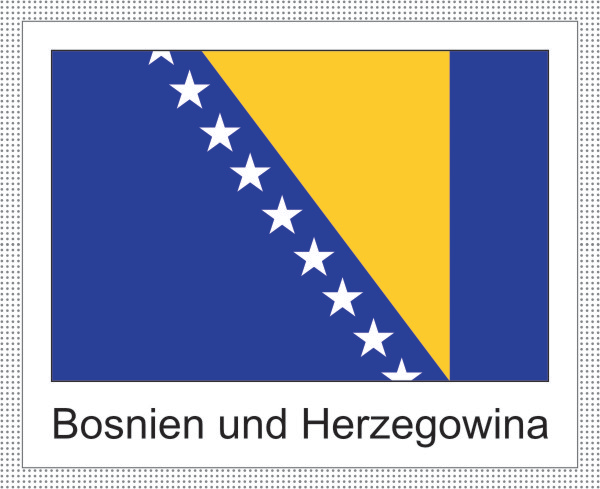 Flagge  Bosnien und Herzegowina -weisses Design