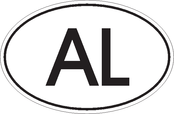 Länderkennzeichen Albanien (s/w) Länderkennzeichen Albanien (s/w)